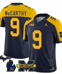 Michigan Wolverines JJ McCarthy Jersey Special #9 College Football 2023 Stitched Navy Alternate