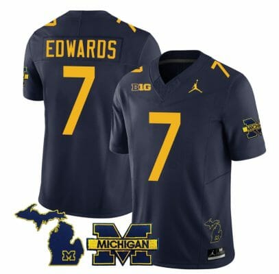 Michigan Wolverines Donovan Edwards Jersey #7 Special College Football 2023 Stitched Navy 8 Michigan Wolverines Donovan Edwards Jersey #7 Special College Football 2023 Stitched Navy