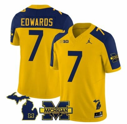 Michigan Wolverines Donovan Edwards Jersey #7 Special College Football 2023 Stitched Maize Alternate