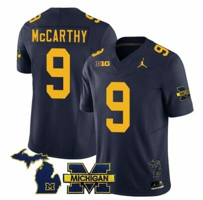 Michigan Wolverines JJ McCarthy Jersey Special #9 College Football 2023 Stitched Navy