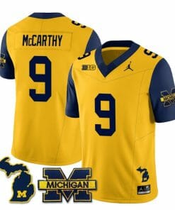 Michigan Wolverines JJ McCarthy Jersey Special #9 College Football 2023 Stitched Navy Sleeves