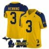 Michigan Wolverines AJ Henning Jersey #3 Special College Football 2023 Stitched Maize Alternate