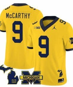 Michigan Wolverines JJ McCarthy Jersey Special #9 College Football 2023 Stitched Maize