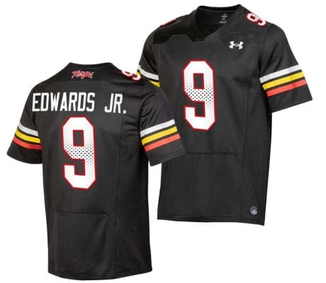 Maryland Terrapins Billy Edwards Jr Jersey #9 College Football Black 2023 Replica Uniform