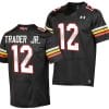 Maryland Terrapins Dante Trader Jr Jersey #12 College Football Black 2023 Replica Uniform
