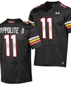 Maryland Terrapins Ruben Hyppolite I Jersey #11 College Football Black 2023 Replica Uniform