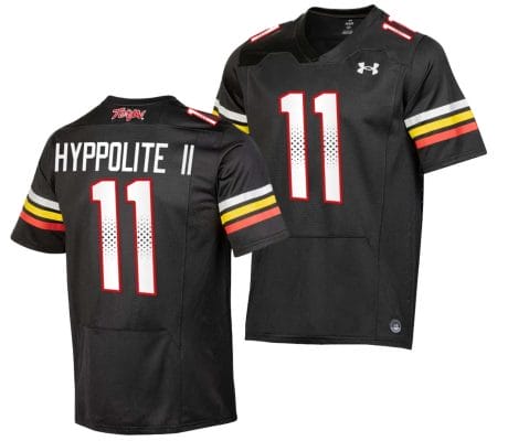 Maryland Terrapins Ruben Hyppolite I Jersey #11 College Football Black 2023 Replica Uniform