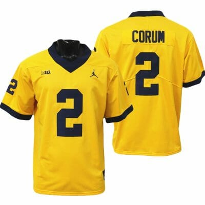 Michigan Wolverines Blake Corum Jersey #2 College Football Game Yellow
