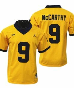 Michigan Wolverines JJ McCarthy Jersey #9 College Football Game Yellow