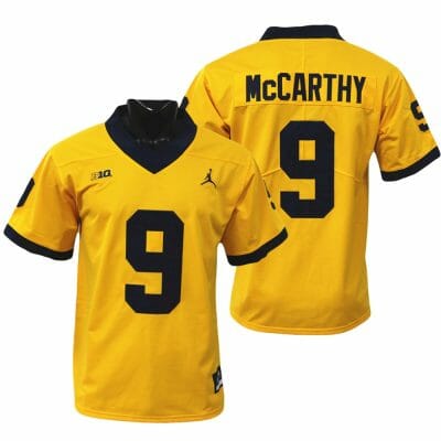 Michigan Wolverines JJ McCarthy Jersey #9 College Football Game Yellow