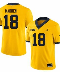 Michigan Wolverines Jesse Madden Jersey #18 College Football Game Yellow