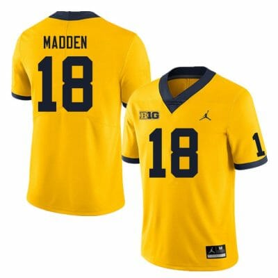 Michigan Wolverines Jesse Madden Jersey #18 College Football Game Yellow