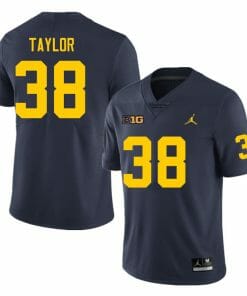 Michigan Wolverines Joe Taylor Jersey #18 College Football Game Navy