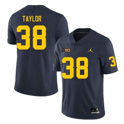 Michigan Wolverines Joe Taylor Jersey #18 College Football Game Navy