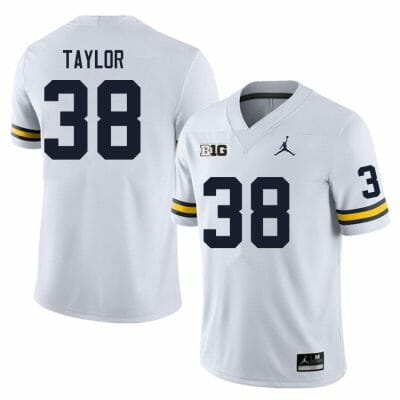 Michigan Wolverines Joe Taylor Jersey #18 College Football Game White