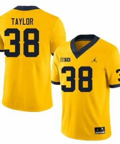Michigan Wolverines Joe Taylor Jersey #18 College Football Game Yellow
