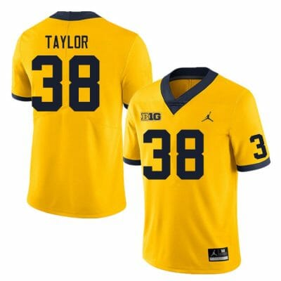 Michigan Wolverines Joe Taylor Jersey #18 College Football Game Yellow