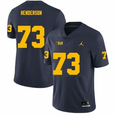 Michigan Wolverines LaDarius Henderson Jersey #73 College Football Game Navy