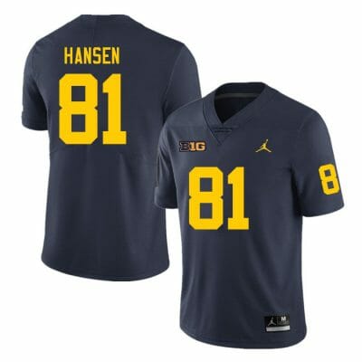 Michigan Wolverines Louis Hansen Jersey #81 College Football Game Navy