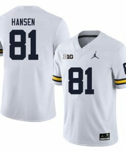 Michigan Wolverines Louis Hansen Jersey #81 College Football Game White