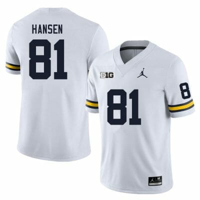 Michigan Wolverines Louis Hansen Jersey #81 College Football Game White
