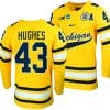 Michigan Wolverines Luke Hughes Jersey #43 NCAA Hockey Tournament Maize 2023