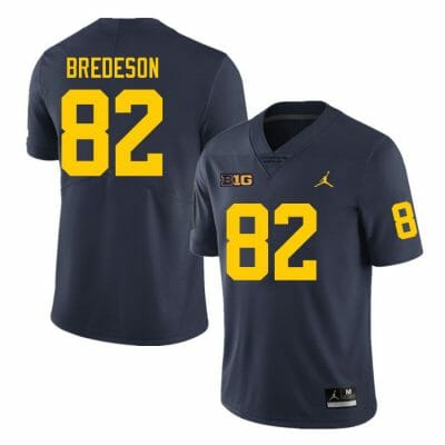 Michigan Wolverines Max Bredeson Jersey #82 College Football Game Navy