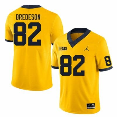 Michigan Wolverines Max Bredeson Jersey #82 College Football Game Yellow