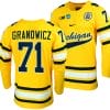 Michigan Wolverines Nick Granowicz Jersey #71 NCAA Hockey Tournament Maize 2023