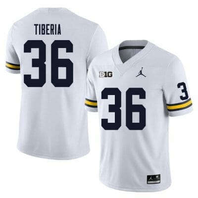 Michigan Wolverines Nico Tiberia Jersey #36 College Football Game White