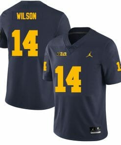 Michigan Wolverines Roman Wilson Jersey #14 College Football Game Navy