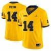 Michigan Wolverines Roman Wilson Jersey #14 College Football Game Yellow 7 Michigan Wolverines Roman Wilson Jersey #14 College Football Game Yellow