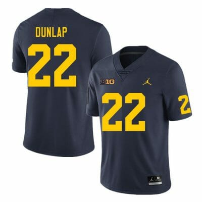 Michigan Wolverines Tavierre Dunlap Jersey #22 College Football Game Navy 10 Michigan Wolverines Tavierre Dunlap Jersey #22 College Football Game Navy