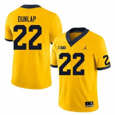 Michigan Wolverines Tavierre Dunlap Jersey #22 College Football Game Yellow 10 Michigan Wolverines Tavierre Dunlap Jersey #22 College Football Game Yellow