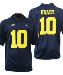 Michigan Wolverines Tom Brady Jersey #10 College Football Game Navy