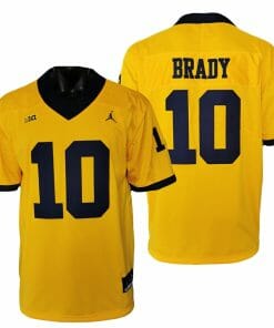 Michigan Wolverines Tom Brady Jersey #10 College Football Game Yellow