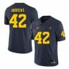 Michigan Wolverines Trevor Andrews Jersey #42 College Football Game Navy