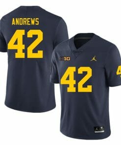 Michigan Wolverines Trevor Andrews Jersey #42 College Football Game Navy