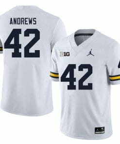 Michigan Wolverines Trevor Andrews Jersey #42 College Football Game White