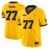 Michigan Wolverines Trevor Keegan Jersey #77 College Football Game Yellow