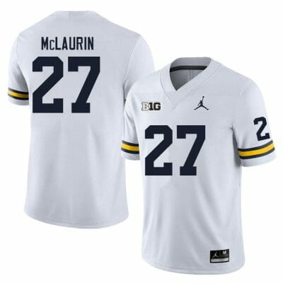 Michigan Wolverines Tyler McLaurin Jersey #27 College Football Game White