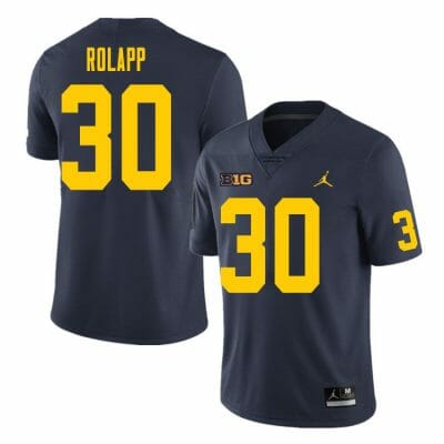 Michigan Wolverines Will Rolapp Jersey #30 College Football Game Navy
