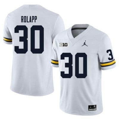 Michigan Wolverines Will Rolapp Jersey #30 College Football Game White