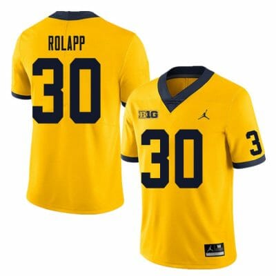 Michigan Wolverines Will Rolapp Jersey #30 College Football Game Yellow