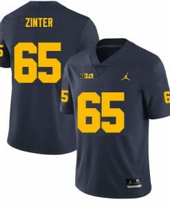 Michigan Wolverines Zak Zinter Jersey #65 College Football Game Navy