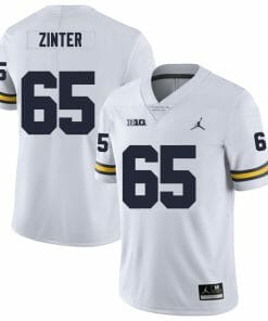 Michigan Wolverines Zak Zinter Jersey #65 College Football Game White