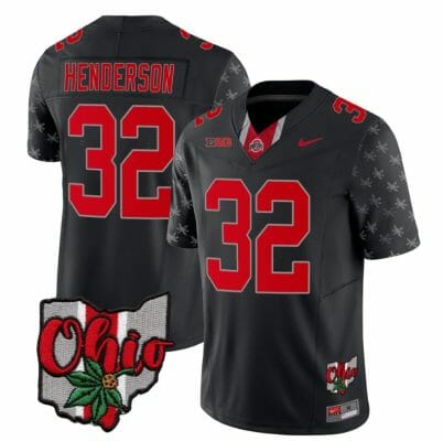 Ohio State Buckeyes Treveyon Henderson Jersey #32 College Football Stitched Alternate 2023 Black Limited