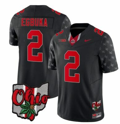 Ohio State Buckeyes Emeka Egbuka Jersey #2 College Football Stitched Alternate 2023 Black Limited