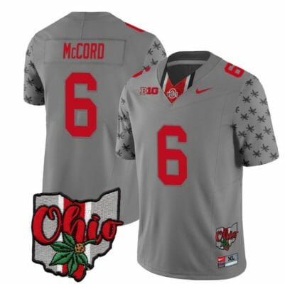 Ohio State Buckeyes Kyle Mccord Jersey #6 College Football Stitched Alternate 2023 Gray
