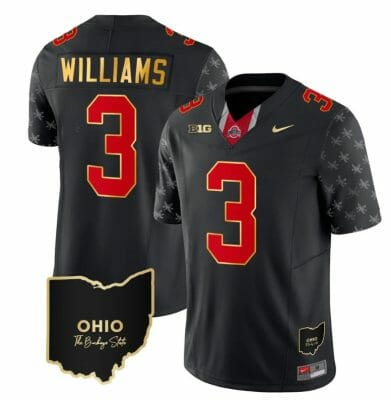 Ohio State Buckeyes Miyan Williams Jersey #3 College Football Stitched Alternate Black Gold Trim